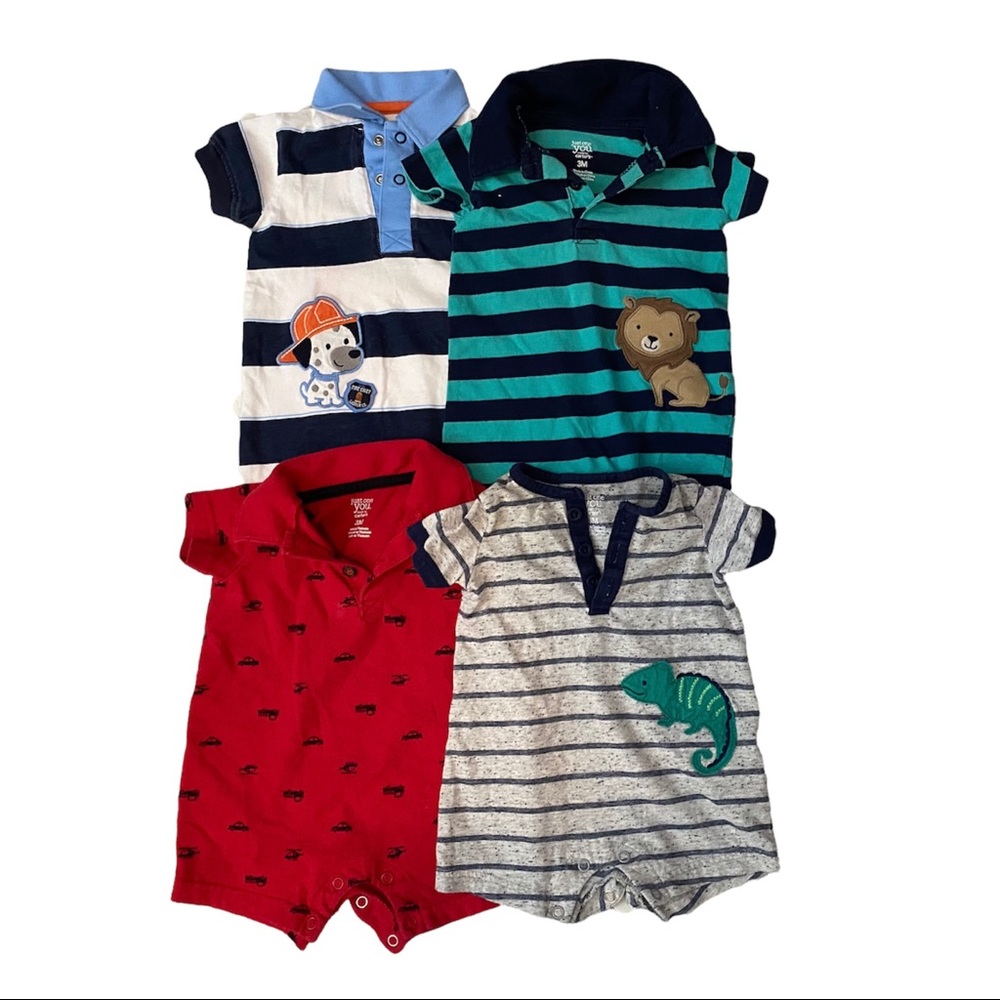 0-3m Baby Boy Rompers Shortalls Shorts Clothes Clothing Outfits Bundle Lot 3m Nb